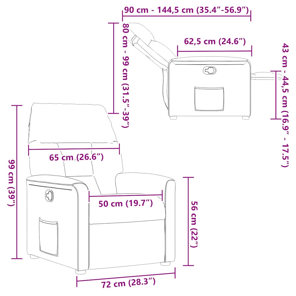 Fauteuil inclinable gris nuage tissu - XIOS