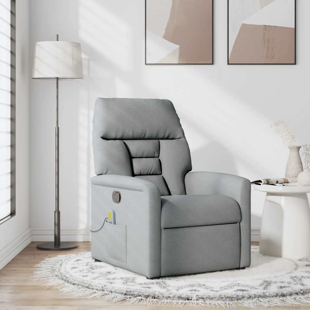 Fauteuil de massage inclinable Gris clair Tissu - XIOS
