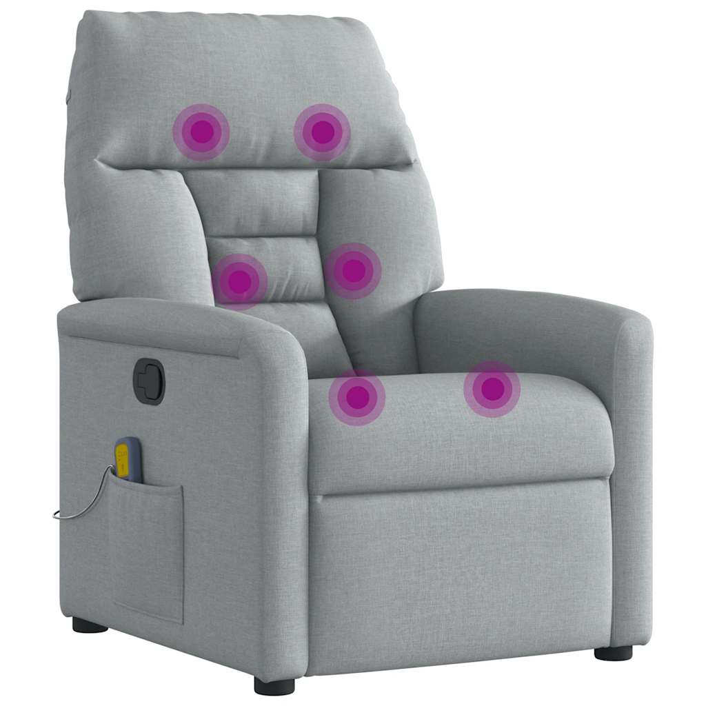 Fauteuil de massage inclinable Gris clair Tissu - XIOS