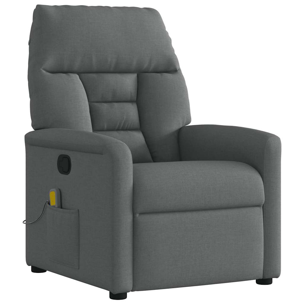 Fauteuil inclinable de massage en tissu gris foncé - XIOS