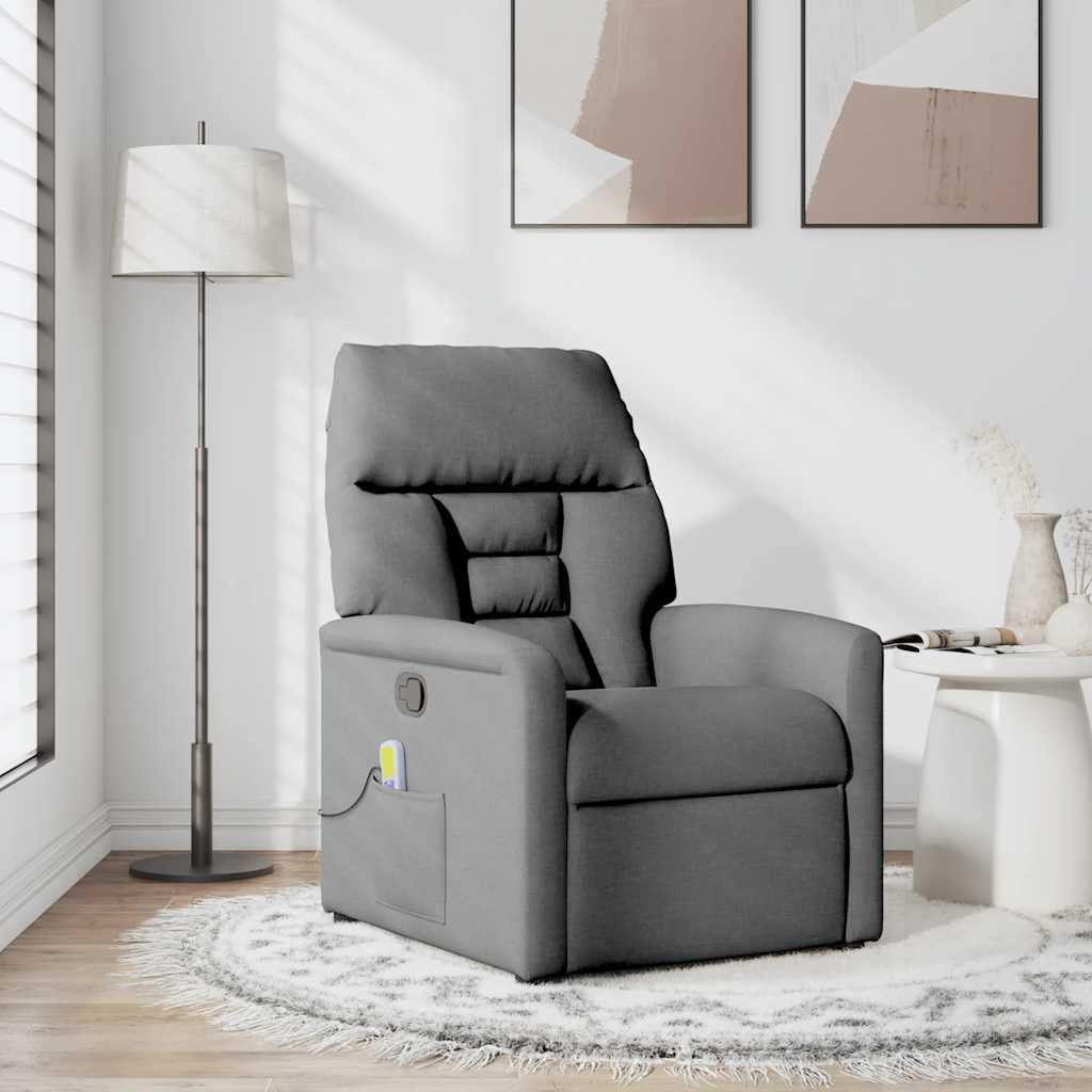 Fauteuil de massage inclinable Gris foncé Tissu - XIOS