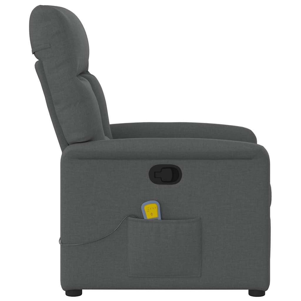 Fauteuil inclinable de massage en tissu gris foncé - XIOS