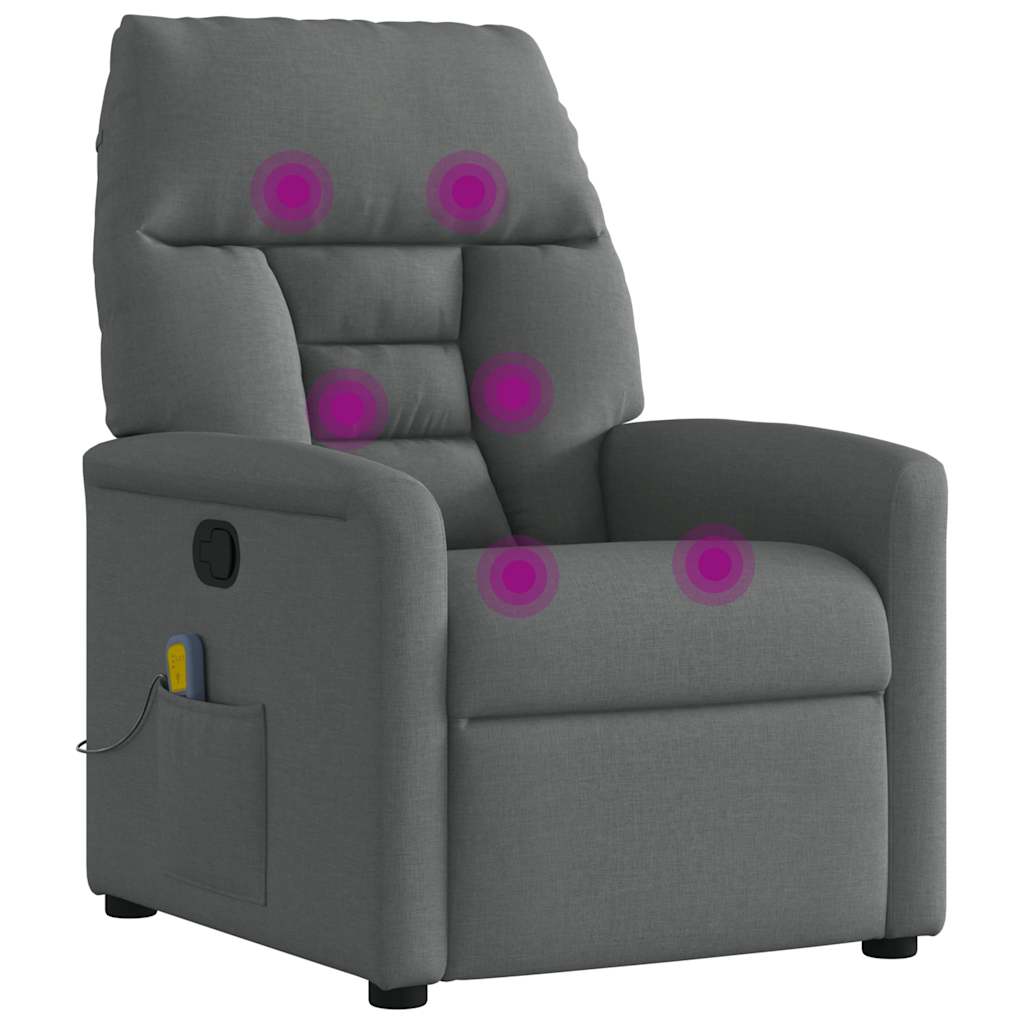 Fauteuil de massage inclinable Gris foncé Tissu - XIOS