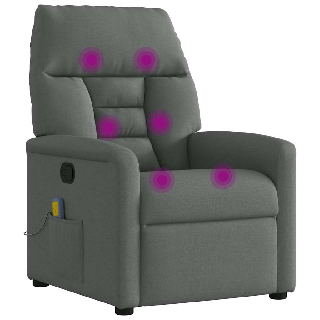Fauteuil inclinable de massage en tissu gris foncé - XIOS