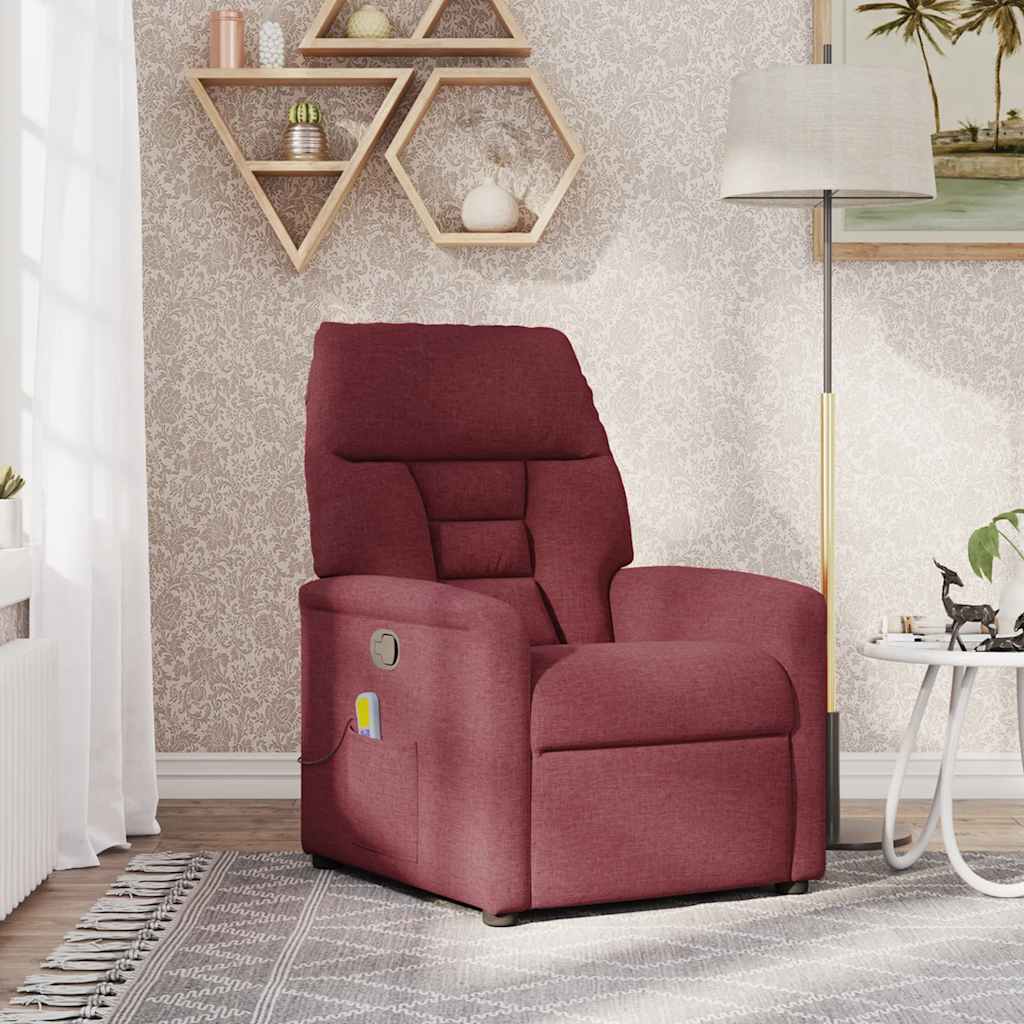 Fauteuil de massage inclinable Rouge bordeaux Tissu - XIOS