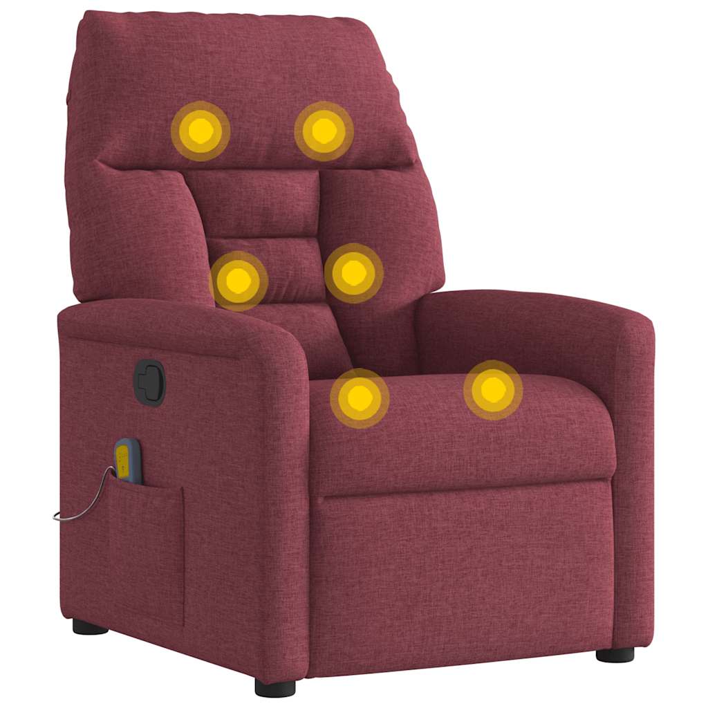 Fauteuil de massage inclinable Rouge bordeaux Tissu - XIOS