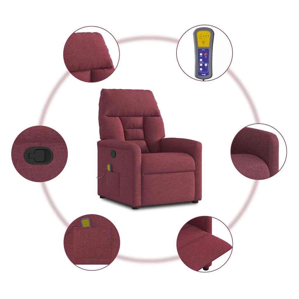 Fauteuil de massage inclinable Rouge bordeaux Tissu - XIOS