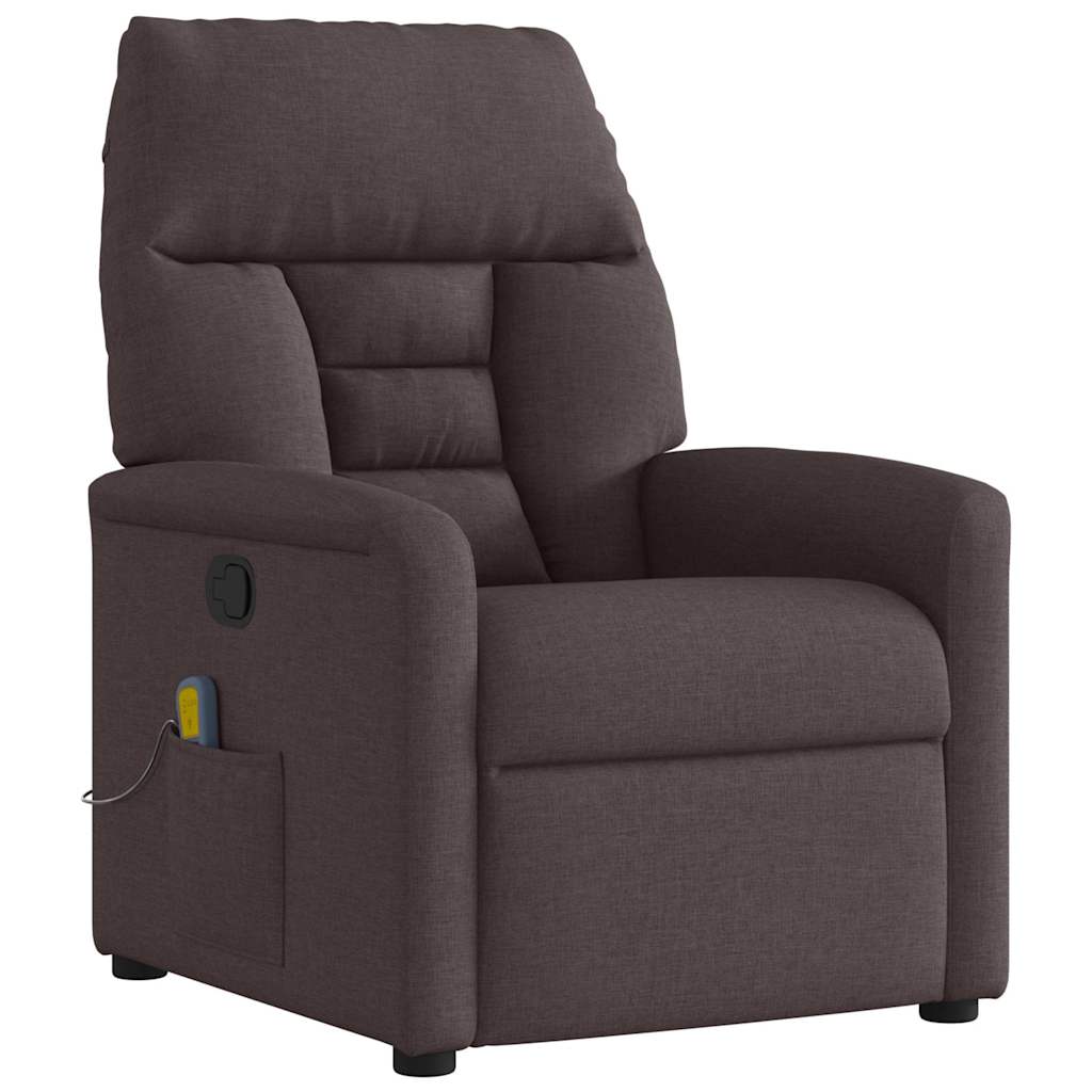 Fauteuil de massage inclinable Marron foncé Tissu - XIOS