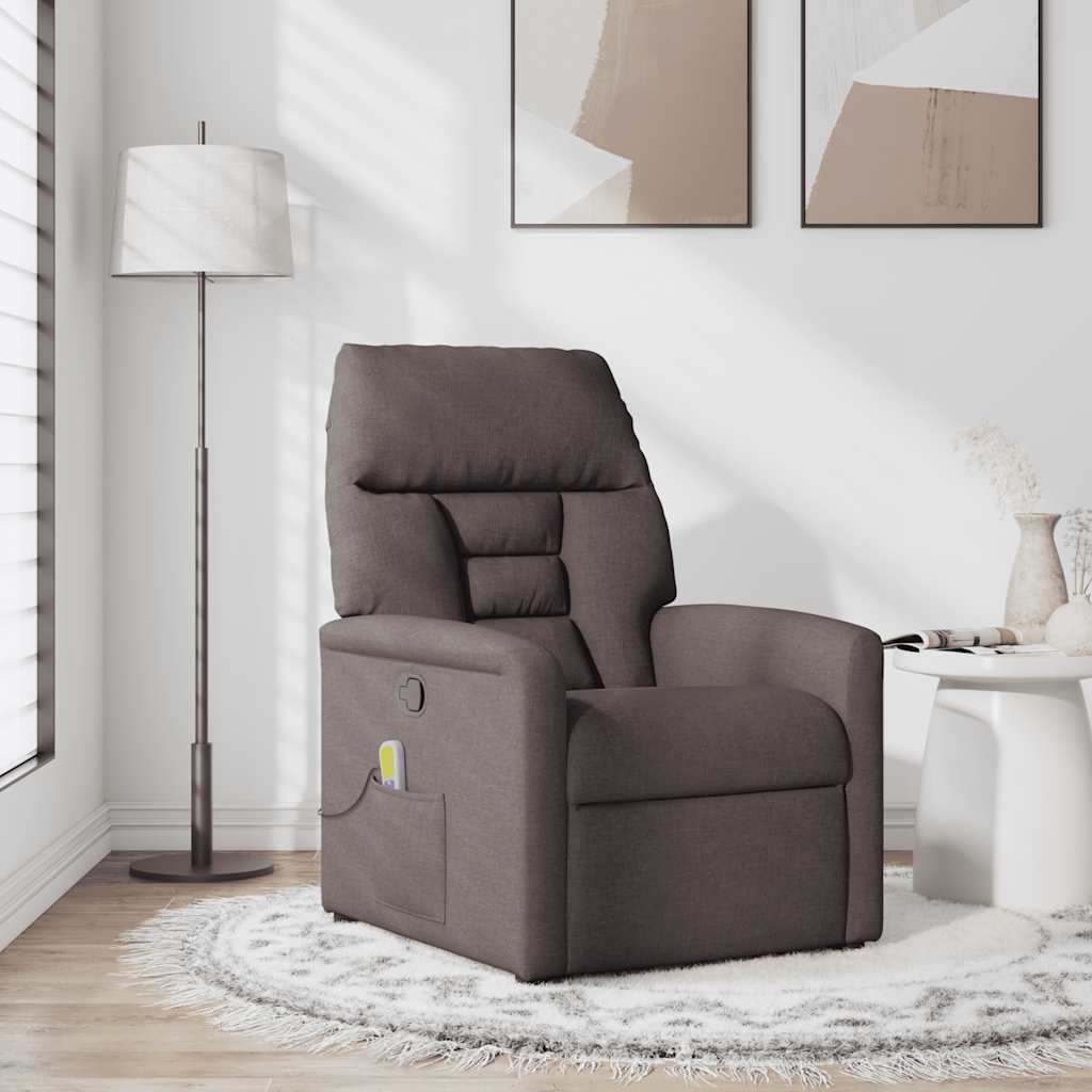 Fauteuil de massage inclinable Marron foncé Tissu - XIOS