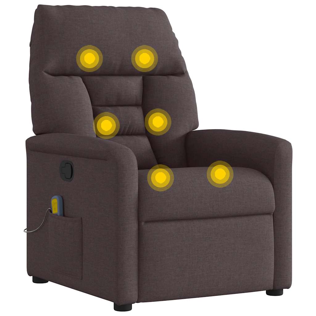 Fauteuil de massage inclinable Marron foncé Tissu - XIOS