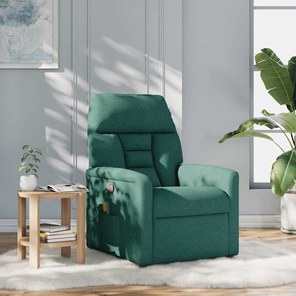 Fauteuil de massage inclinable Vert foncé Tissu - XIOS