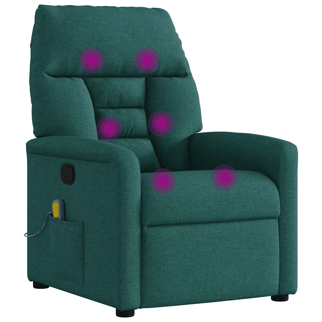Fauteuil de massage inclinable Vert foncé Tissu - XIOS