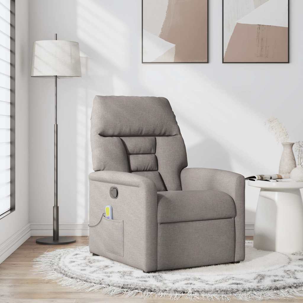 Fauteuil de massage inclinable Taupe Tissu - XIOS