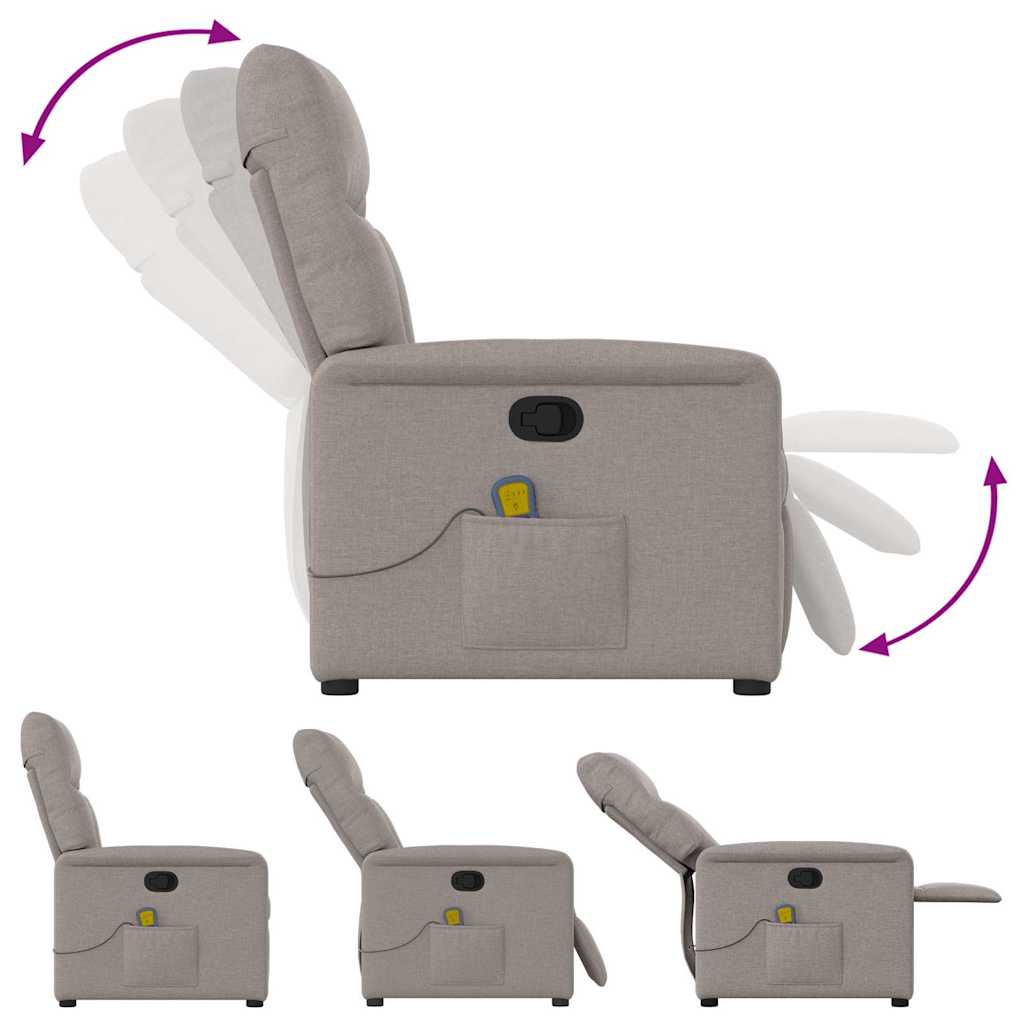 Fauteuil de massage inclinable Taupe Tissu - XIOS