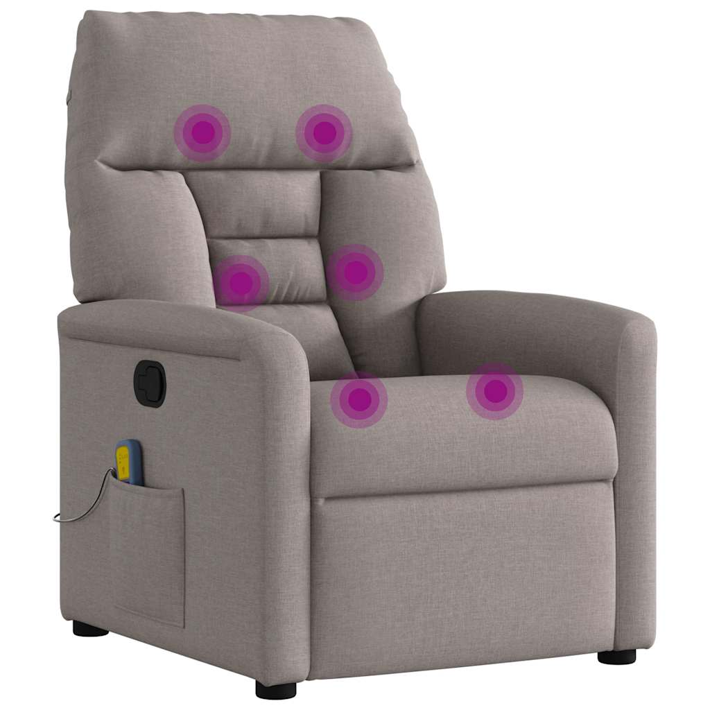 Fauteuil de massage inclinable Taupe Tissu - XIOS