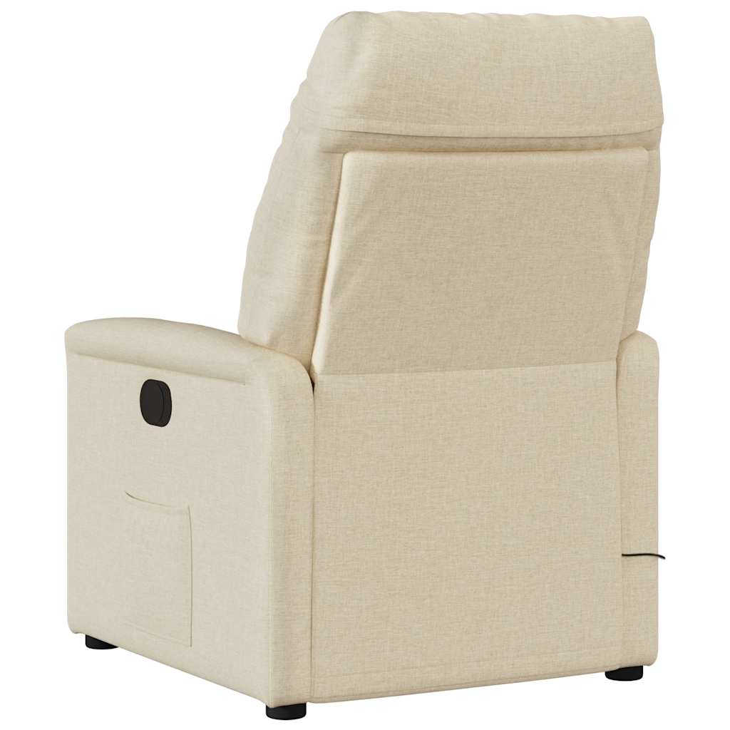 Fauteuil de massage inclinable Crème Tissu