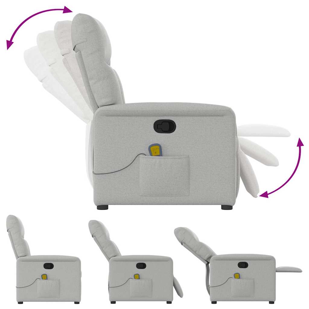 Fauteuil de massage inclinable gris nuage tissu - XIOS