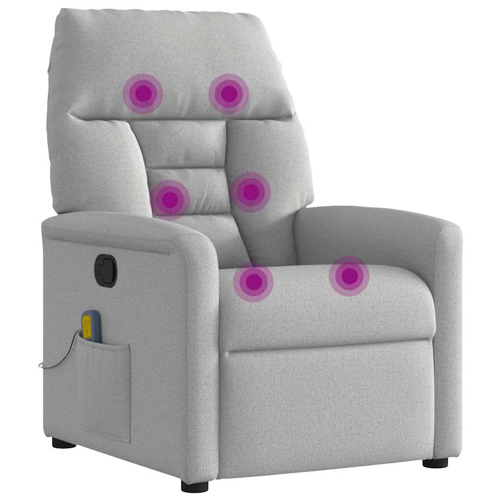 Fauteuil de massage inclinable gris nuage tissu - XIOS