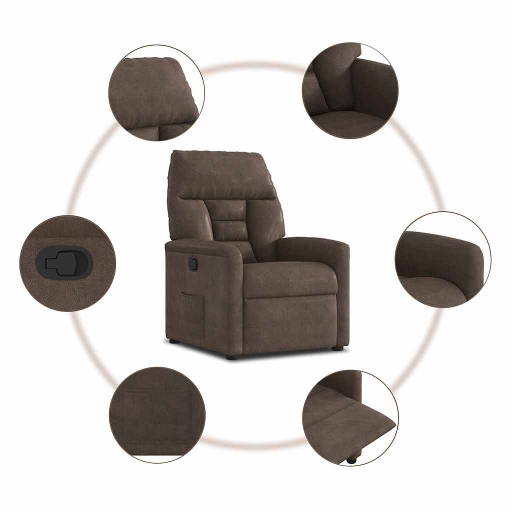 Fauteuil inclinable marron tissu microfibre