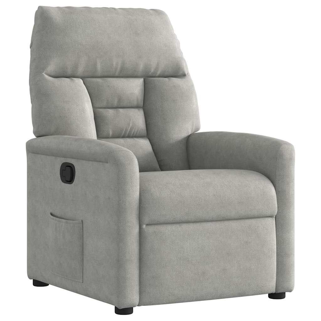 Fauteuil inclinable gris clair tissu microfibre - XIOS