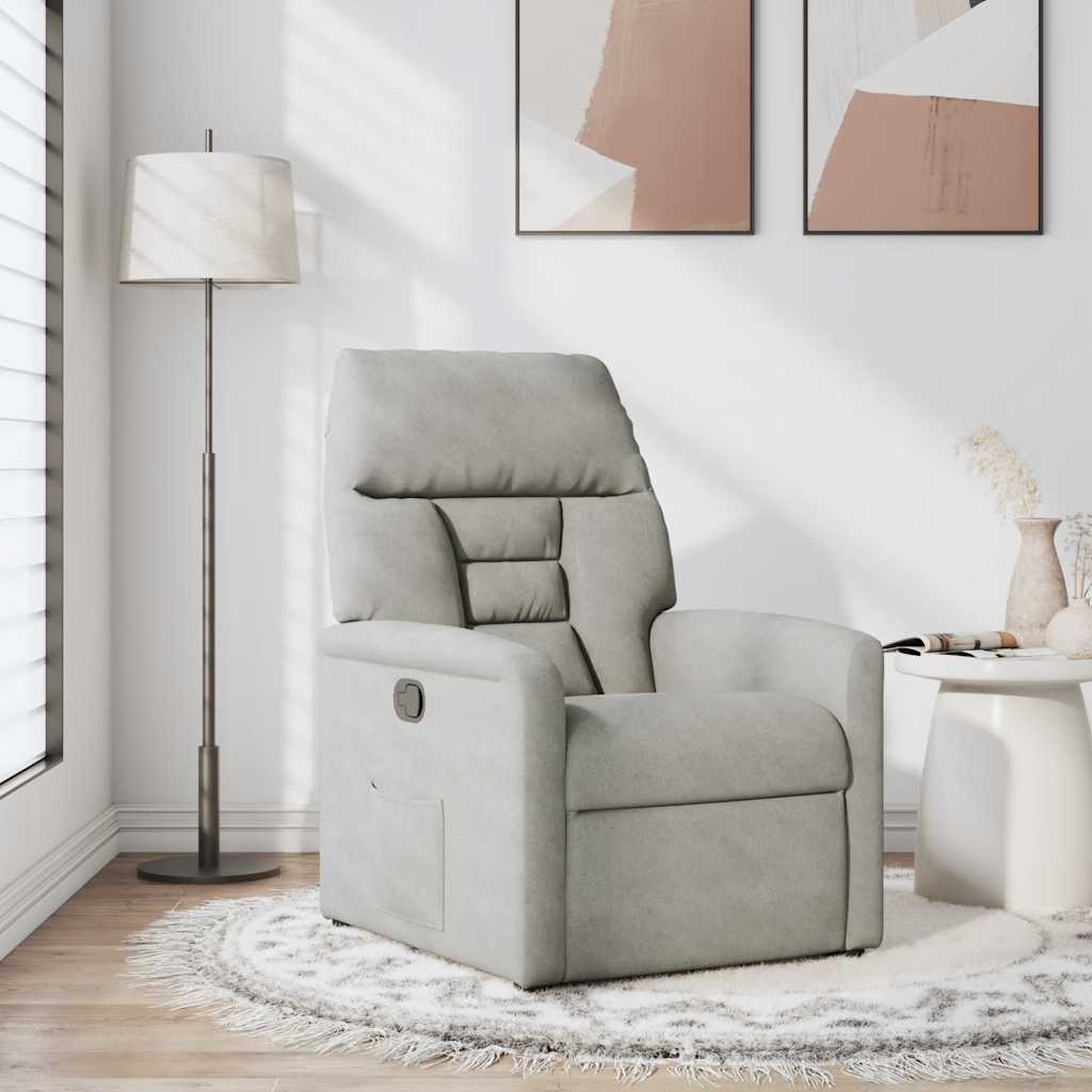 Fauteuil inclinable gris clair tissu microfibre - XIOS