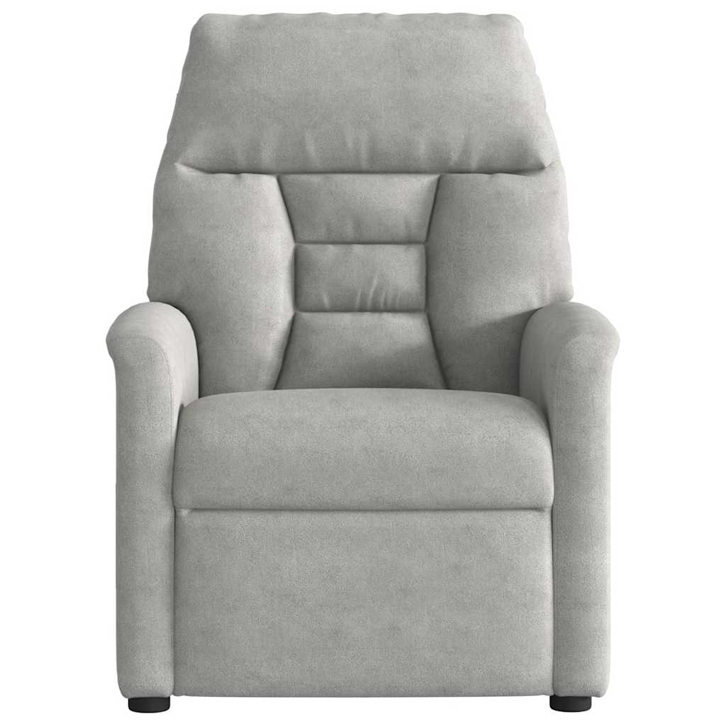 Fauteuil inclinable gris clair tissu microfibre - XIOS
