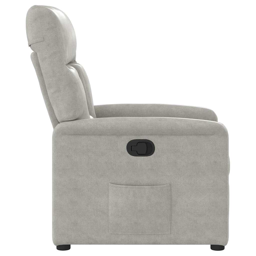 Fauteuil inclinable gris clair tissu microfibre - XIOS