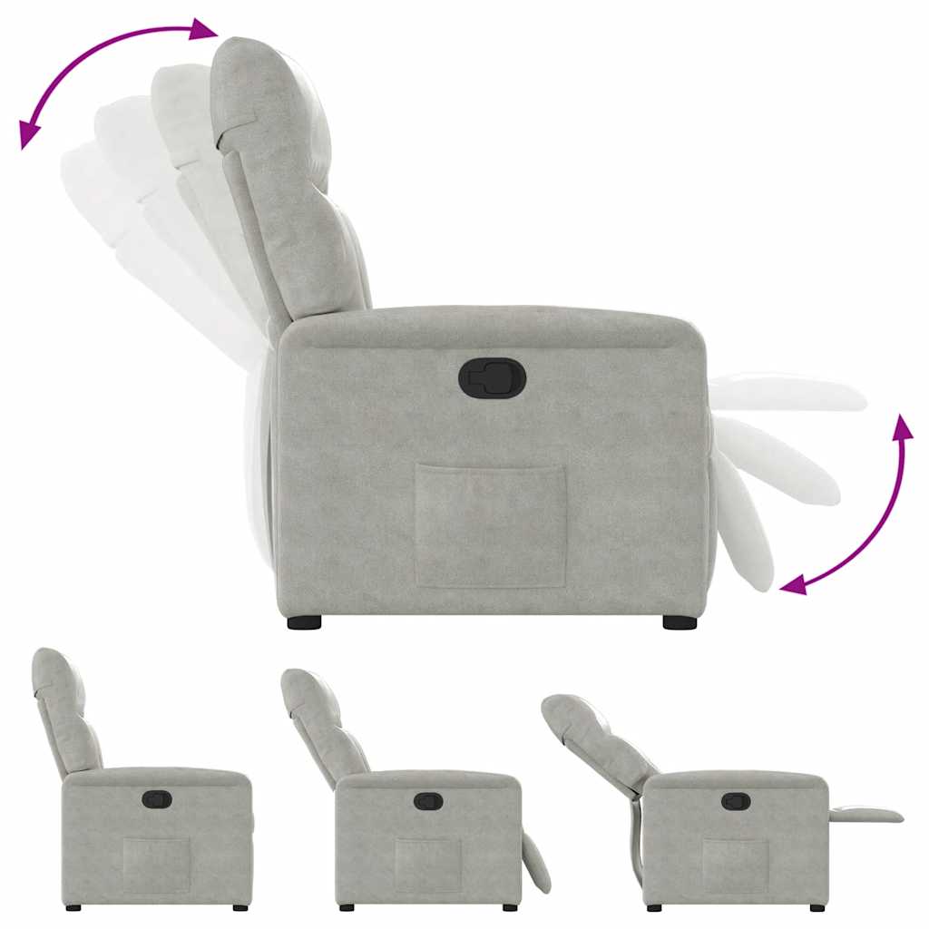 Fauteuil inclinable gris clair tissu microfibre - XIOS