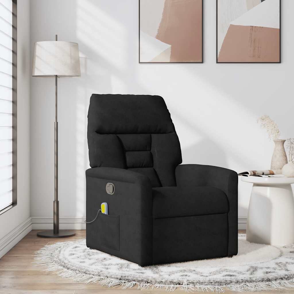 Fauteuil inclinable de massage noir tissu microfibre - XIOS