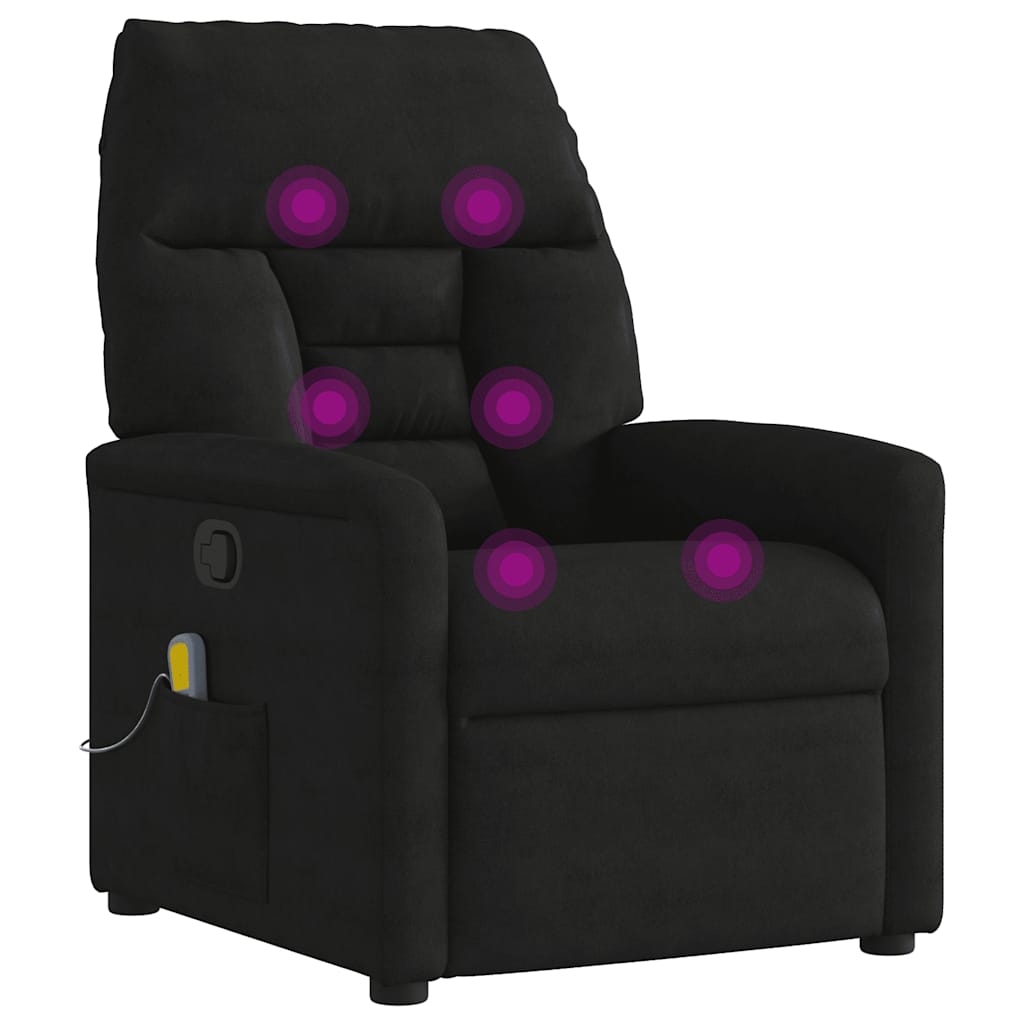 Fauteuil inclinable de massage noir tissu microfibre - XIOS