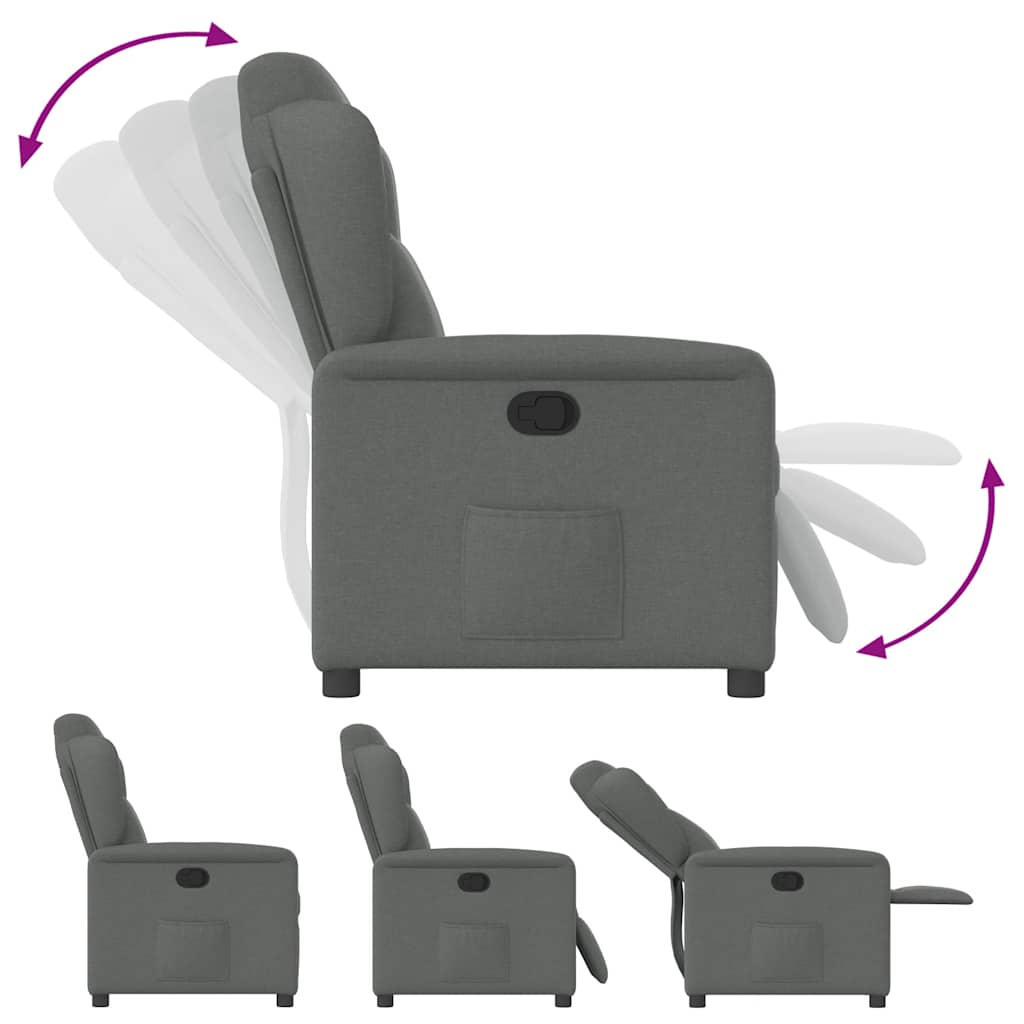 Fauteuil inclinable Gris foncé Tissu - XIOS