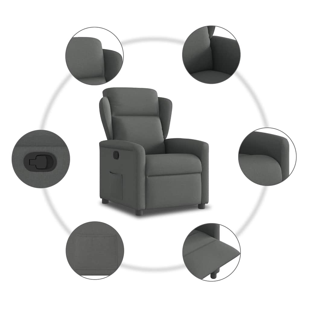 Fauteuil inclinable Gris foncé Tissu - XIOS