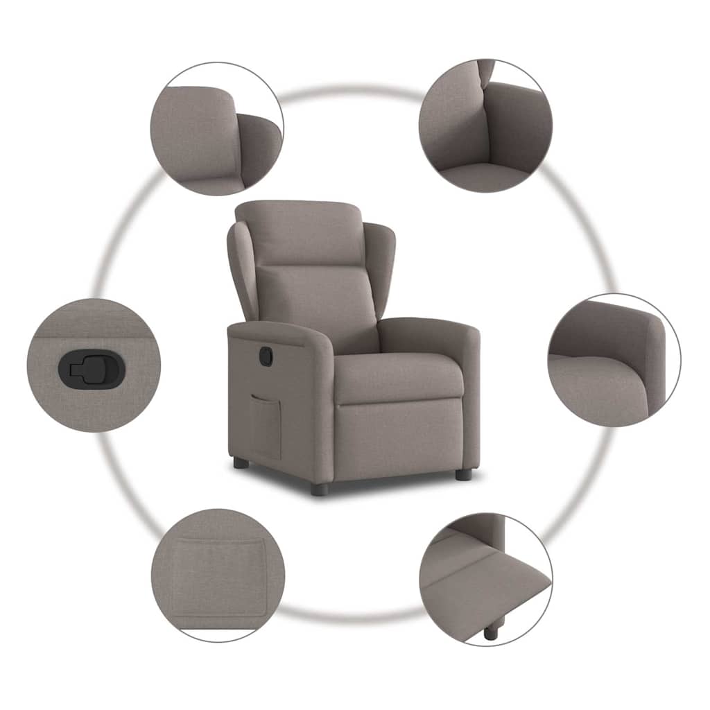 Fauteuil inclinable Taupe Tissu - XIOS