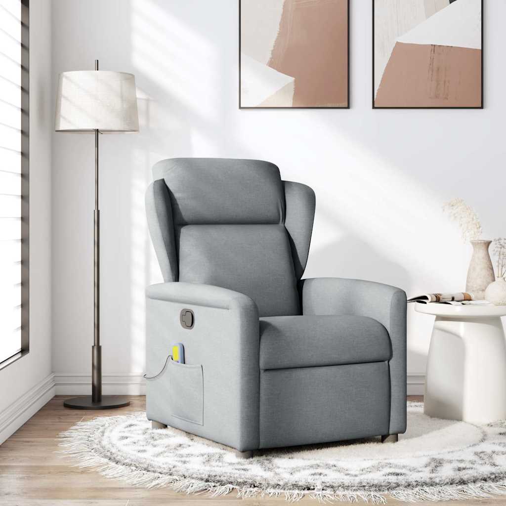 Fauteuil de massage inclinable Gris clair Tissu - XIOS
