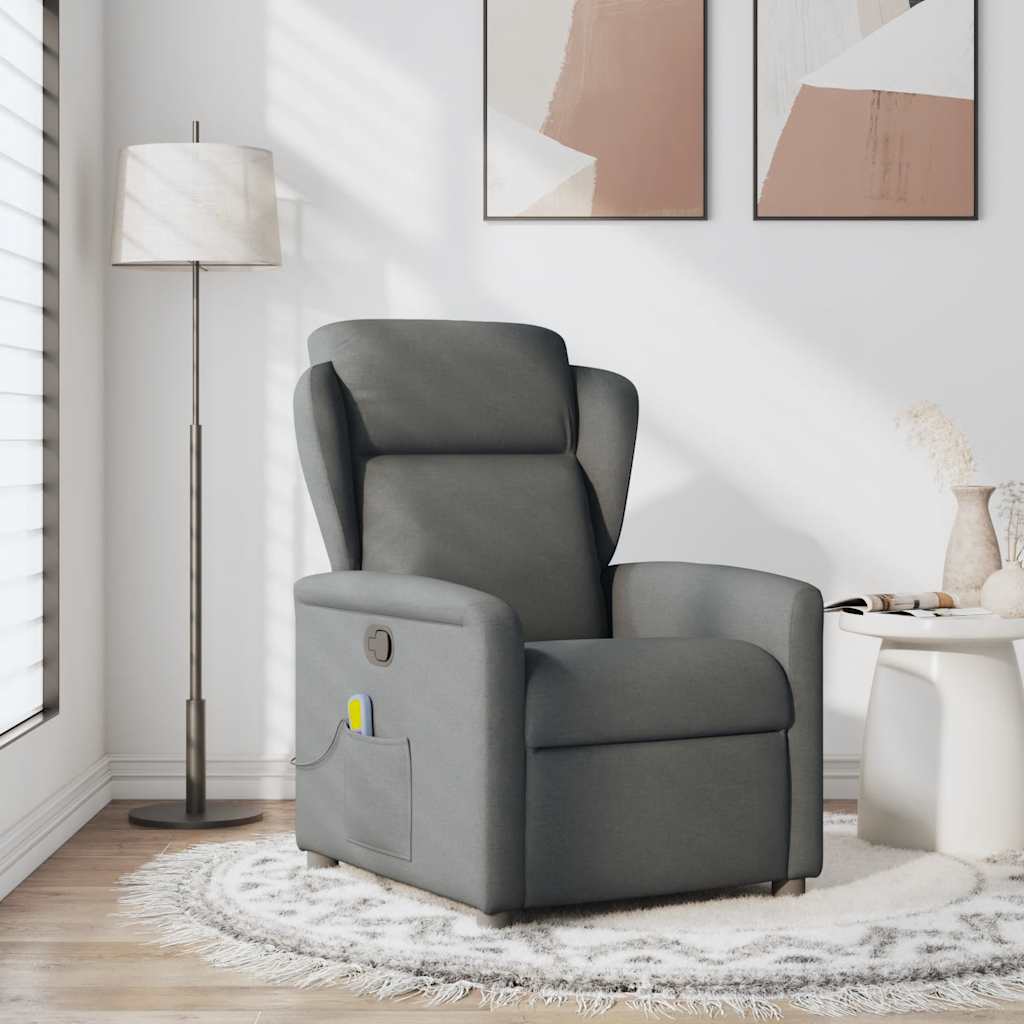 Fauteuil de massage inclinable Gris foncé Tissu - XIOS