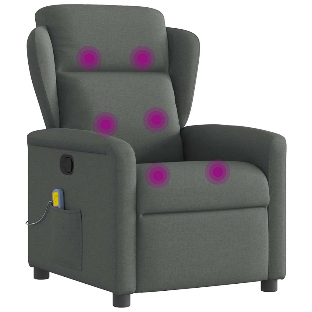 Fauteuil de massage inclinable Gris foncé Tissu - XIOS