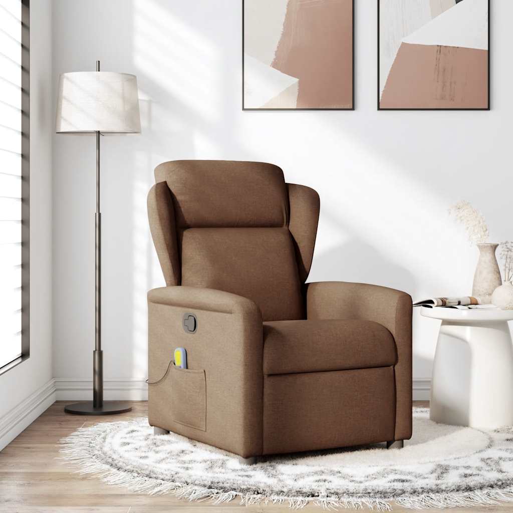 Fauteuil de massage inclinable Marron Tissu - XIOS