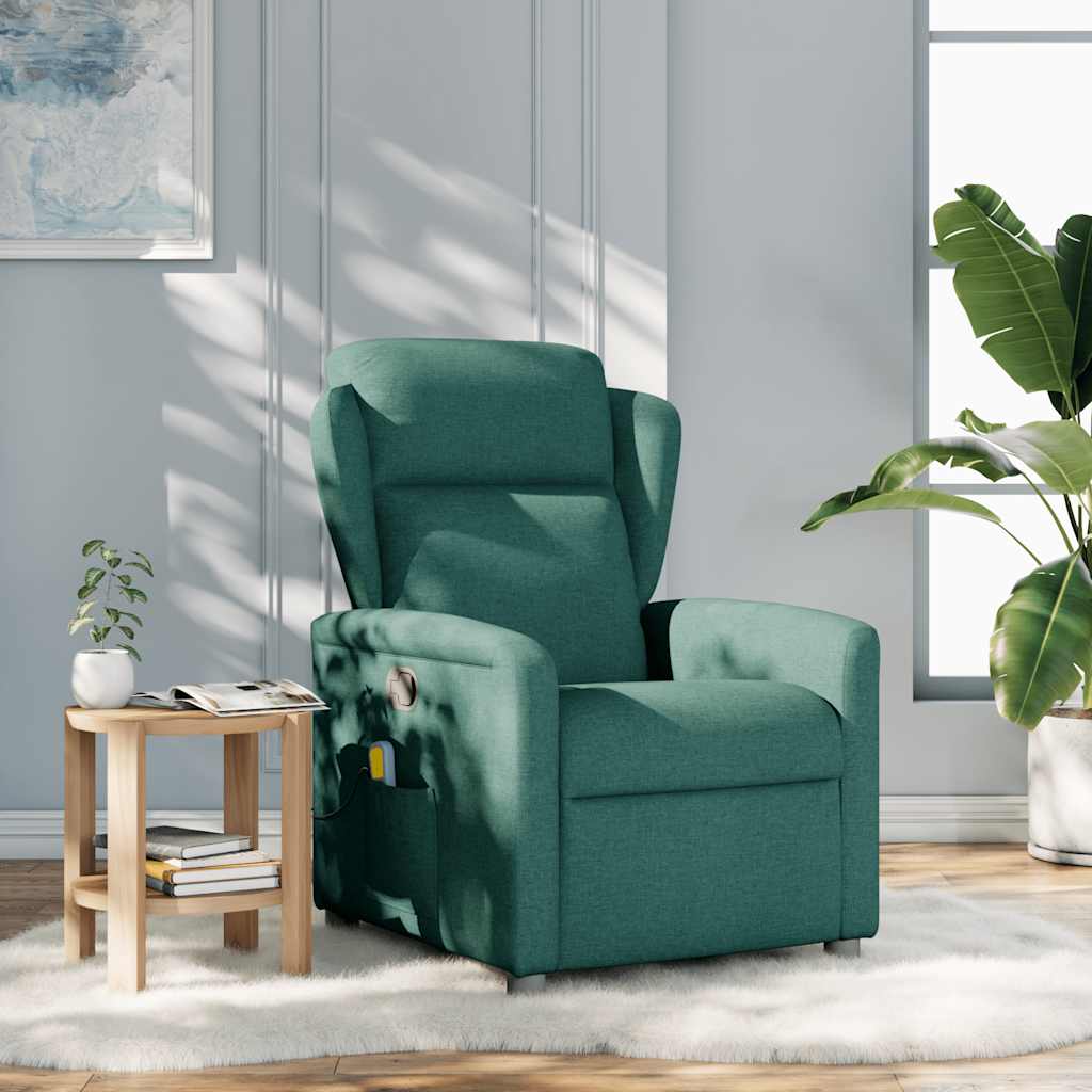 Fauteuil de massage inclinable Vert foncé Tissu - XIOS