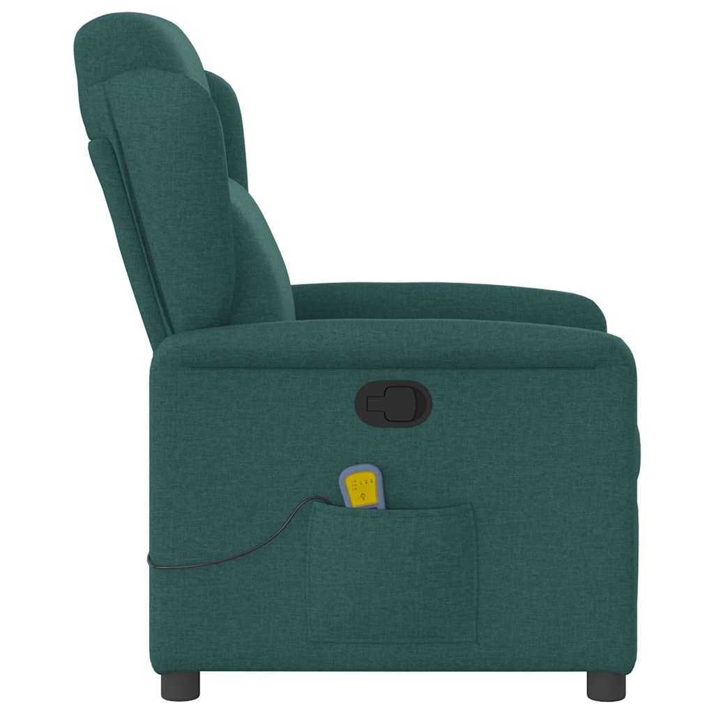Fauteuil de massage inclinable Vert foncé Tissu