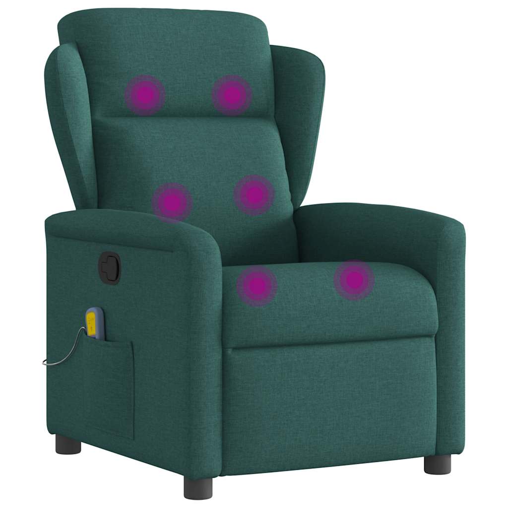 Fauteuil de massage inclinable Vert foncé Tissu - XIOS