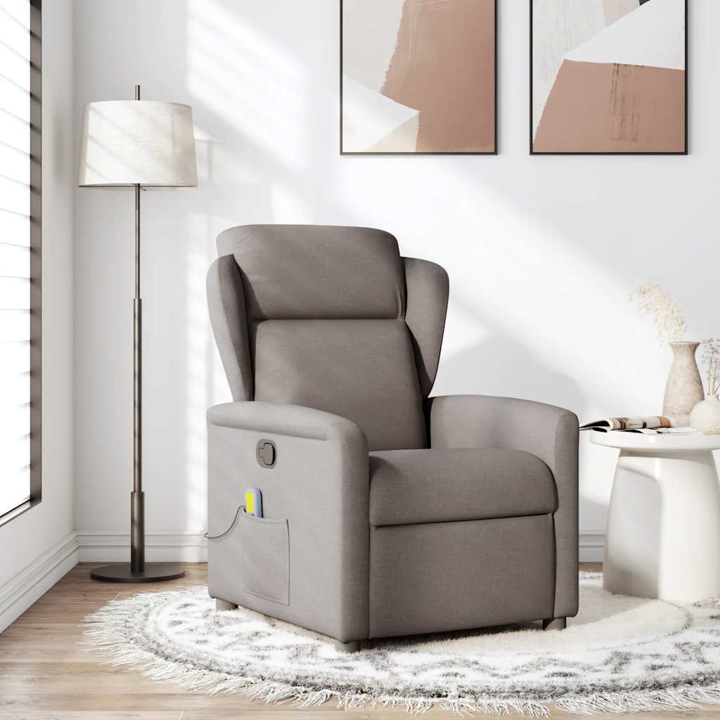 Fauteuil de massage inclinable Taupe Tissu - XIOS