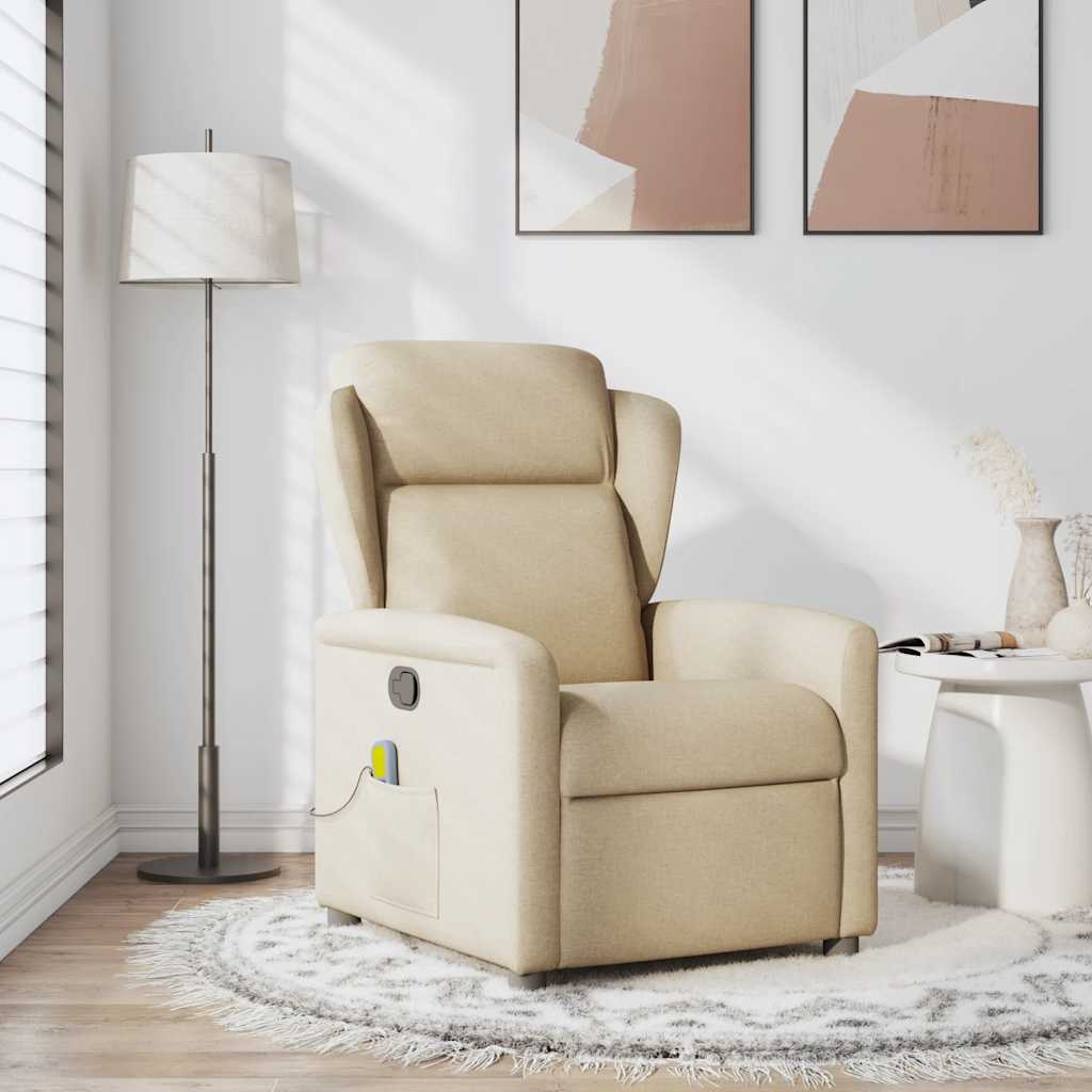 Fauteuil de massage inclinable Crème Tissu - XIOS