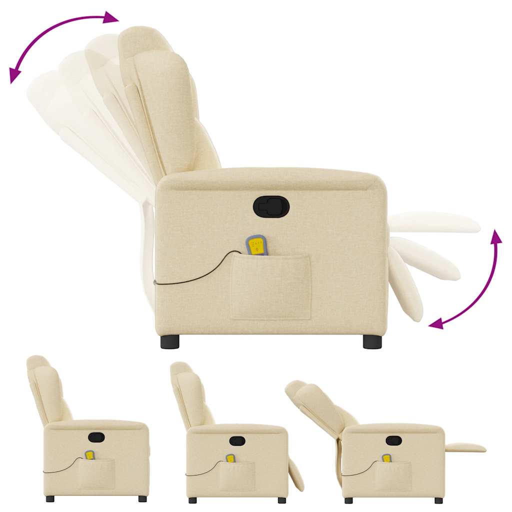 Fauteuil de massage inclinable Crème Tissu - XIOS