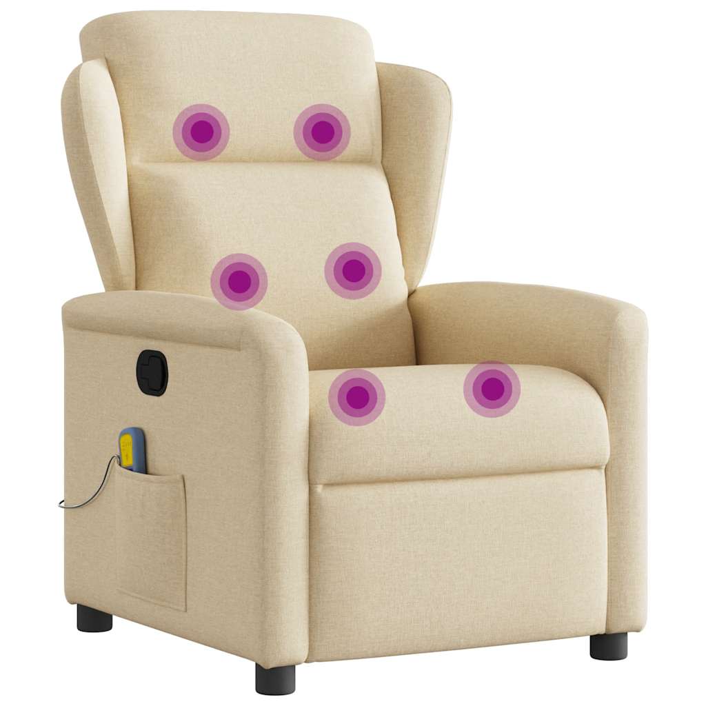 Fauteuil de massage inclinable Crème Tissu - XIOS