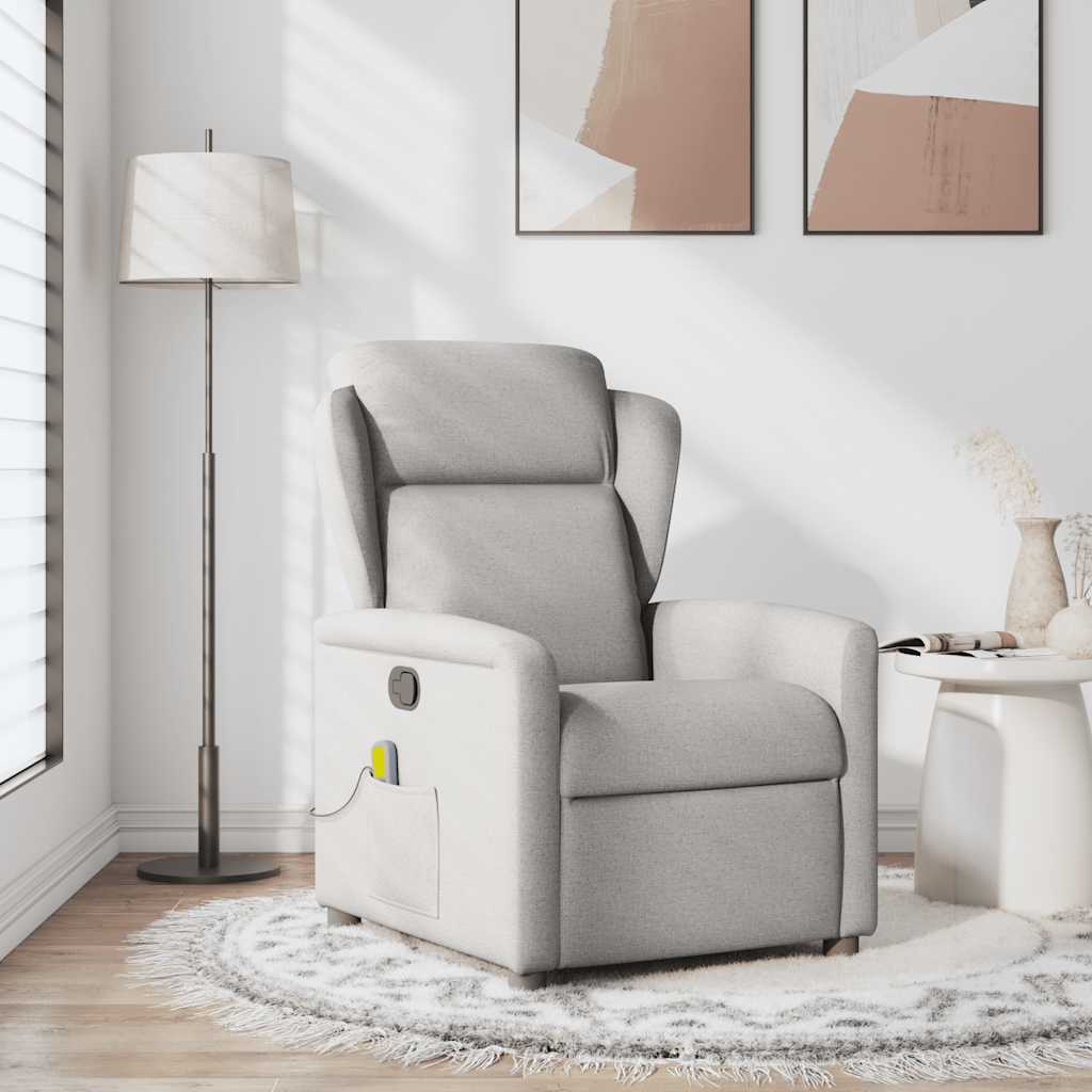 Fauteuil de massage inclinable gris nuage tissu - XIOS