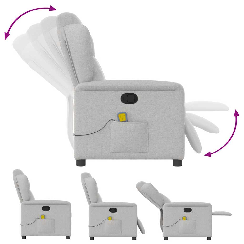 Fauteuil de massage inclinable gris nuage tissu