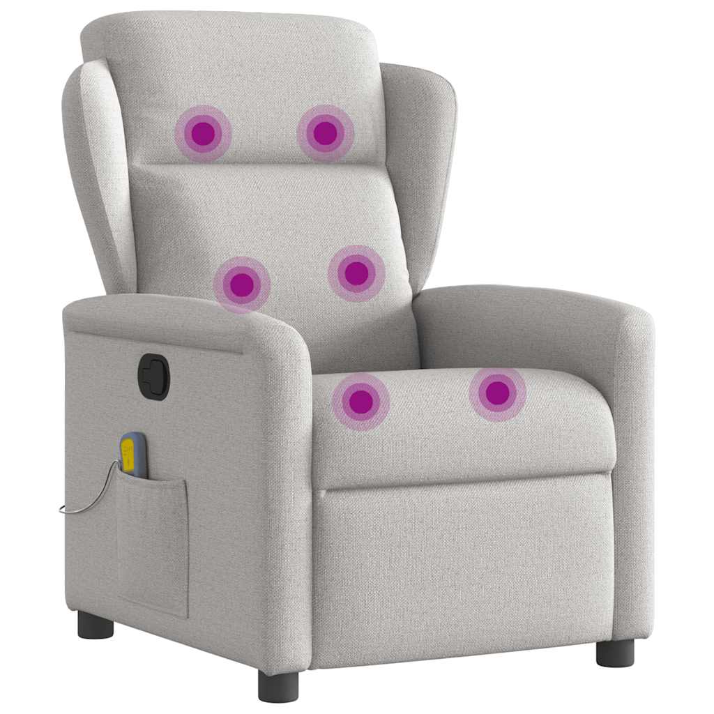 Fauteuil de massage inclinable gris nuage tissu - XIOS