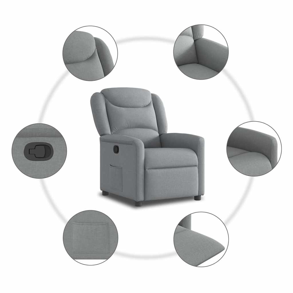 Fauteuil inclinable Gris clair Tissu - XIOS