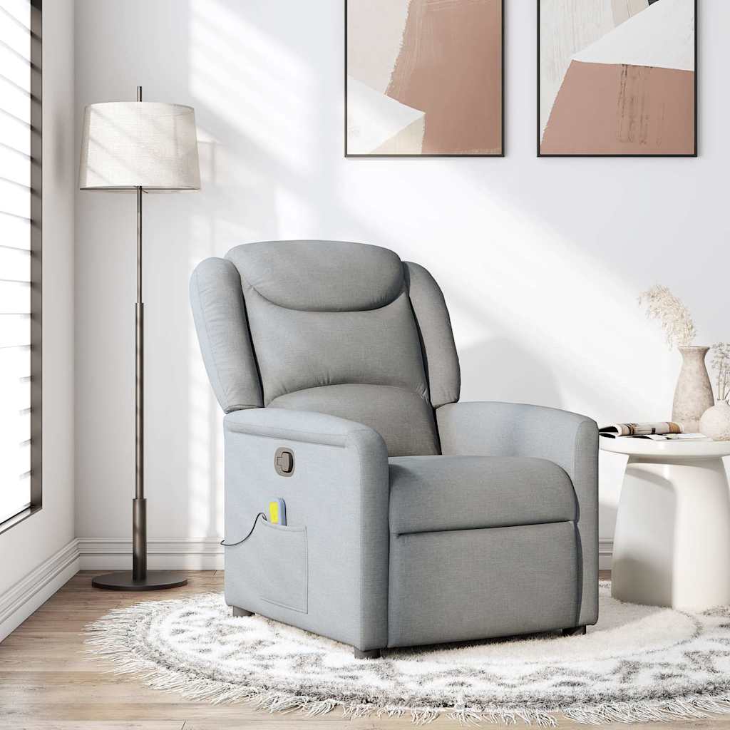 Fauteuil de massage inclinable Gris clair Tissu - XIOS