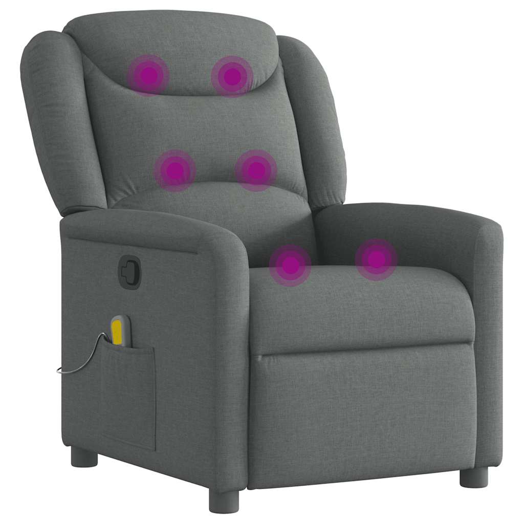 Fauteuil de massage inclinable Gris foncé Tissu - XIOS